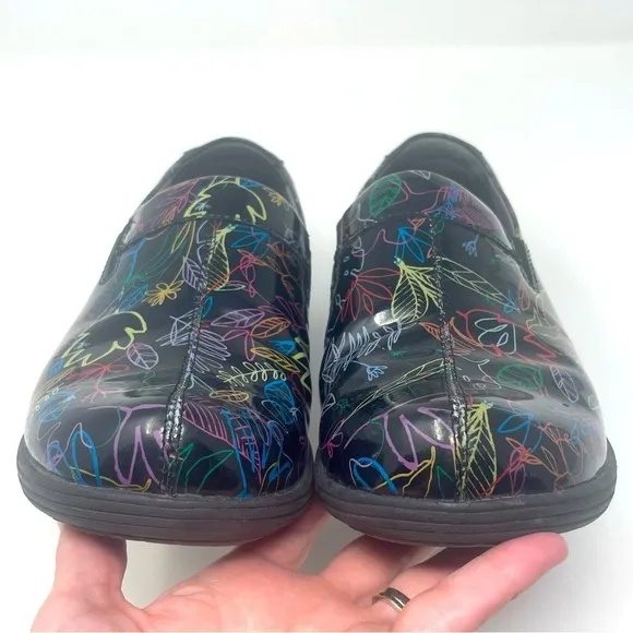 Dansko Work Wonders | Coral Leaf Patent Leather Slip-On Shoes | Size 38