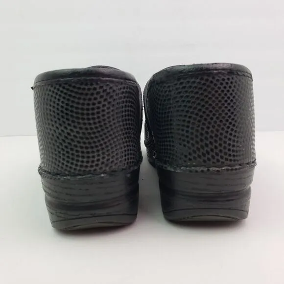 Dansko XP Pro Womens Size EU 40 US 9.5-10 Black Embossed Slip On Work Clog Shoes