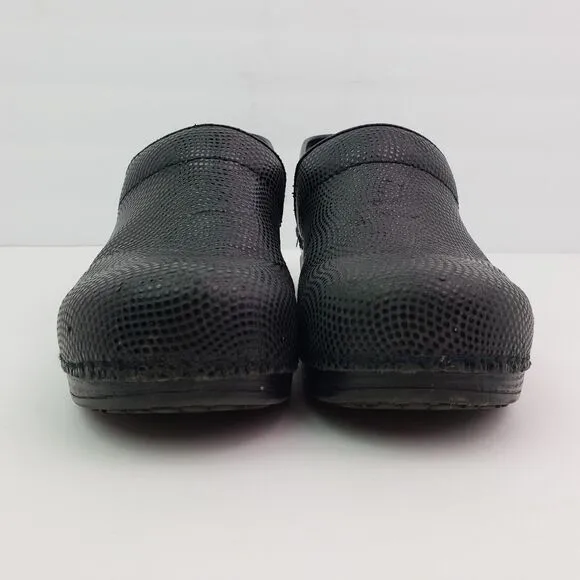 Dansko XP Pro Womens Size EU 40 US 9.5-10 Black Embossed Slip On Work Clog Shoes