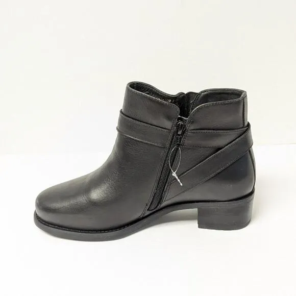 David Tate Centro Ankle Boots, Black Leather, Women's 7 Extra Wide