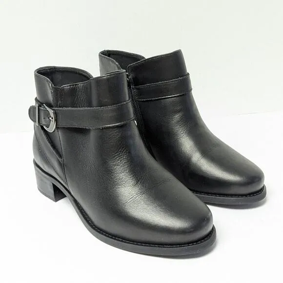 David Tate Centro Ankle Boots, Black Leather, Women's 7 Extra Wide