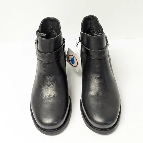 David Tate Centro Ankle Boots, Black Leather, Women's 7 Extra Wide