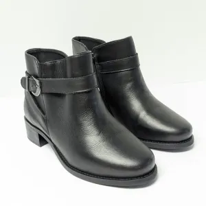 David Tate Centro Ankle Boots, Black Leather, Women's 7 Extra Wide