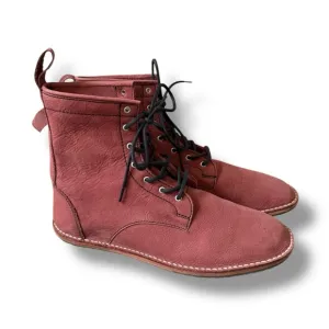 Davinci rusty Red Lace-Up Leather Oxford Boots barefoot shoes men size 11.5
