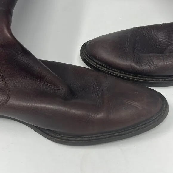 DAVOS Gomma tall riding boots 10 women brown leather equestrian