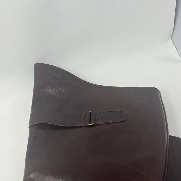 DAVOS Gomma tall riding boots 10 women brown leather equestrian