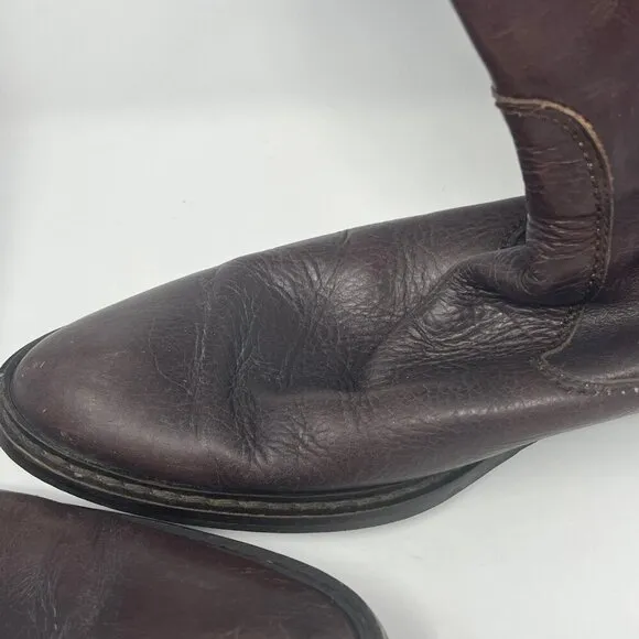 DAVOS Gomma tall riding boots 10 women brown leather equestrian