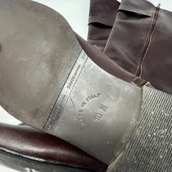 DAVOS Gomma tall riding boots 10 women brown leather equestrian