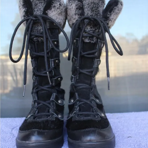 DC Women's Windham 8.5L Black laceup Thinsulate snowboarding Boots with faux fur