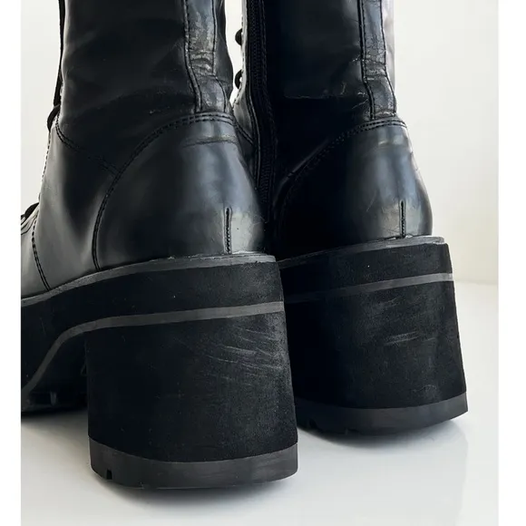 DEMONIA Ranger Womens Platform Combat Boots Chunky Goth Black Size 7
