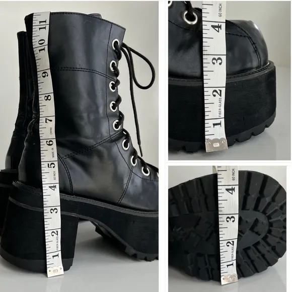 DEMONIA Ranger Womens Platform Combat Boots Chunky Goth Black Size 7