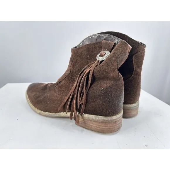 Denim &amp; Supply By Ralph Lauren Brown Suede Fringe Western Boots Size 9-B USA
