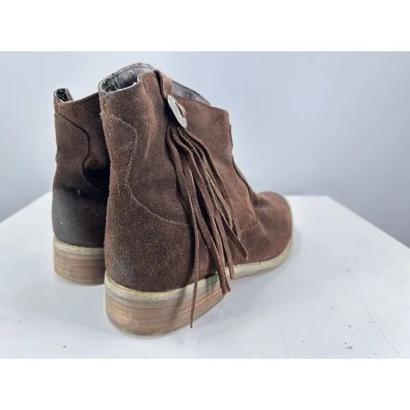 Denim &amp; Supply By Ralph Lauren Brown Suede Fringe Western Boots Size 9-B USA