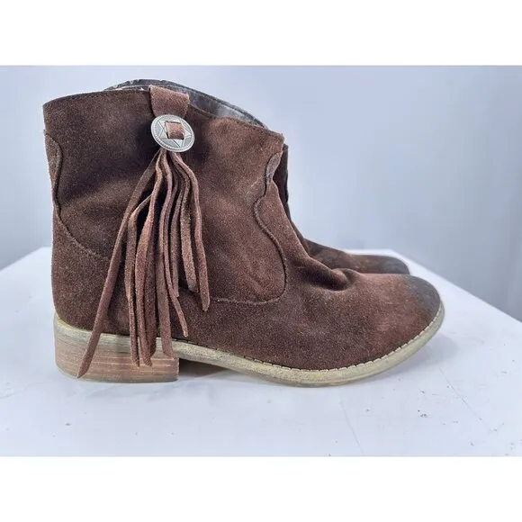 Denim &amp; Supply By Ralph Lauren Brown Suede Fringe Western Boots Size 9-B USA