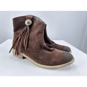 Denim &amp; Supply By Ralph Lauren Brown Suede Fringe Western Boots Size 9-B USA