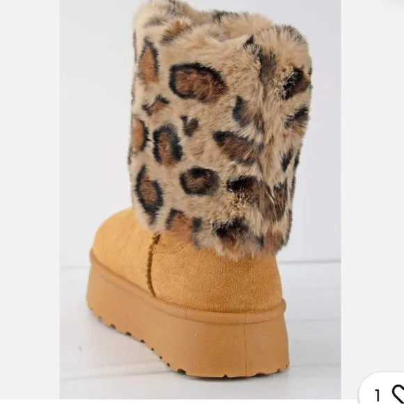 Denmark Leopard Print Faux Fur Boots 11