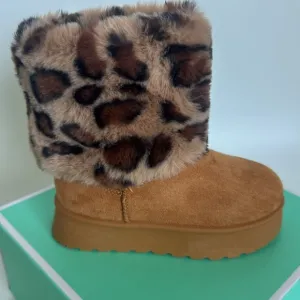 Denmark Leopard Print Faux Fur Boots 11