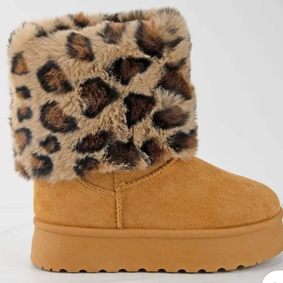 Denmark Leopard Print Faux Fur Boots 11