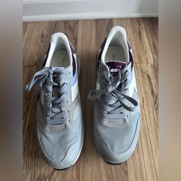 Diadora Heritage Casual Gray whiteAthletic Tennis Sneakers Shoes Men's 9 W 10.5