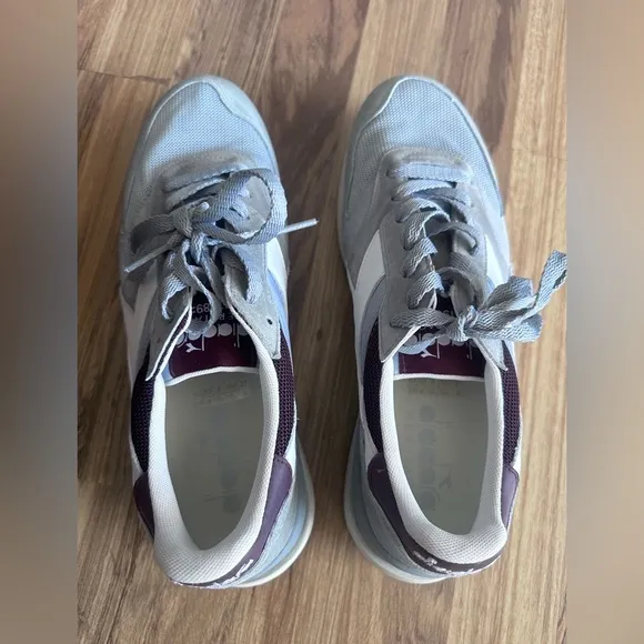 Diadora Heritage Casual Gray whiteAthletic Tennis Sneakers Shoes Men's 9 W 10.5