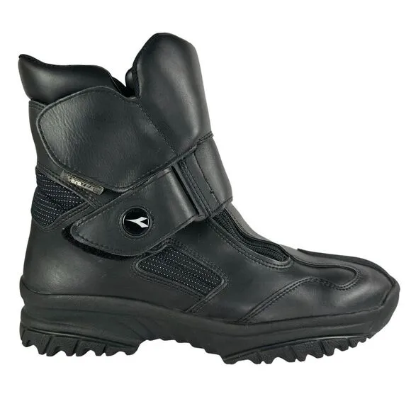 Diadora Veratex Men Size 10 Motorcycle Riding Black Leather Biker Cruising Boots