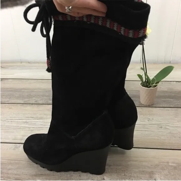 Diane Von Furstenberg NWOB Jimson Suede Leather Wedge Boots