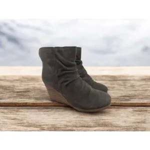 Diba Bailey Suede Wedge Boots Size 8.5 Gray Southwestern
