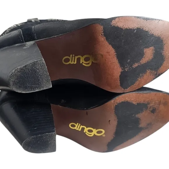 Dingo Ava Women 9M Cowboy Boots DI 587 Black Leather   Suede Studs Embroidery