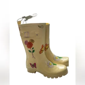Disney Flower And Garden Festival Epcot 2022 Light Yellow Rain Boots Size 6