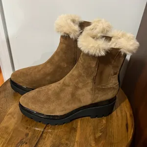 DKNY BAX Faux Fur Suede Boots