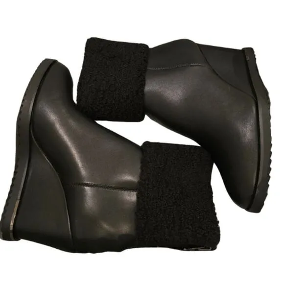 DKNY Women's Powell Wedge Booties in Smooth Black NEW Size 7.5