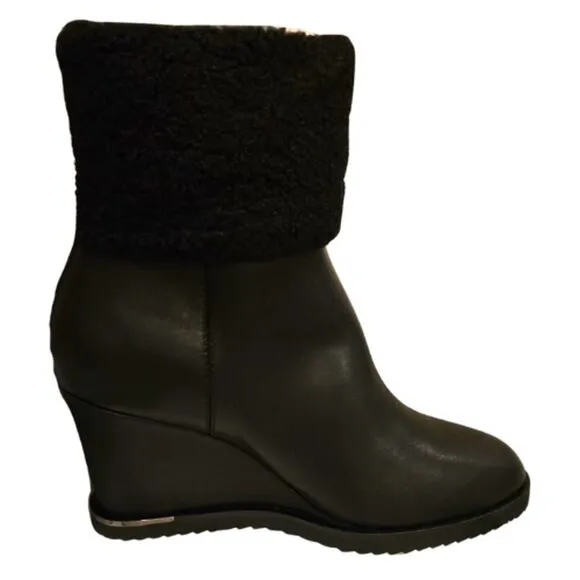 DKNY Women's Powell Wedge Booties in Smooth Black NEW Size 7.5