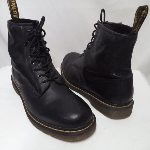 Doc Dr. Marten Air Wair Leather lace up boots black ankle combat Men Size Sz 12