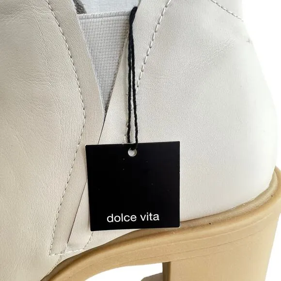 Dolce Vita Cache H20 Boots Ivory Women 9.5 Ankle Booties Platform Waterproof