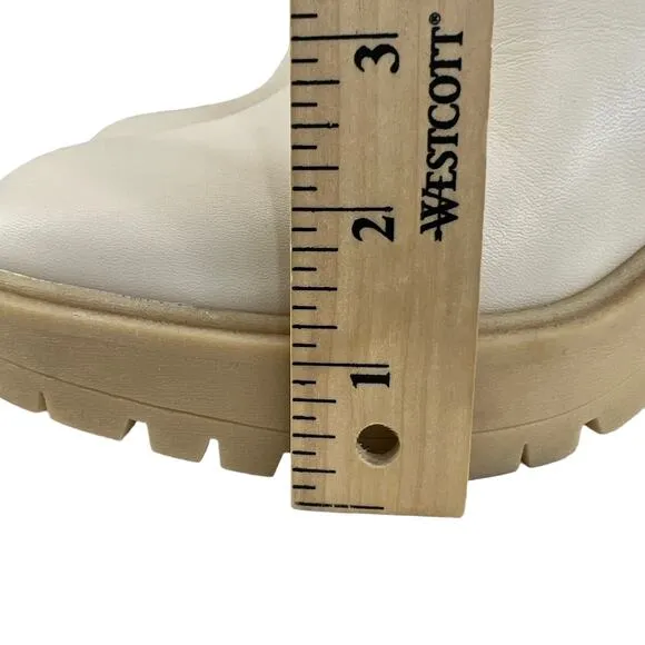 Dolce Vita Cache H20 Boots Ivory Women 9.5 Ankle Booties Platform Waterproof