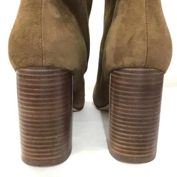 Dolce Vita Thea Brown Suede Knee High Stacked Heel Boots Size 13 Women
