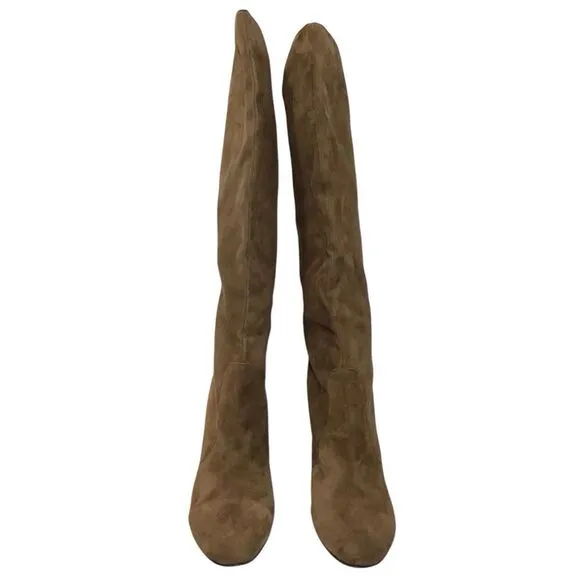 Dolce Vita Thea Brown Suede Knee High Stacked Heel Boots Size 13 Women