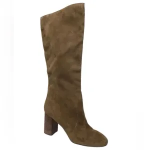Dolce Vita Thea Brown Suede Knee High Stacked Heel Boots Size 13 Women