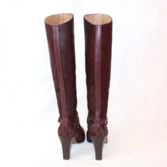 Donald J Pilner Calf Fur Leather 18&quot; Riding Boots