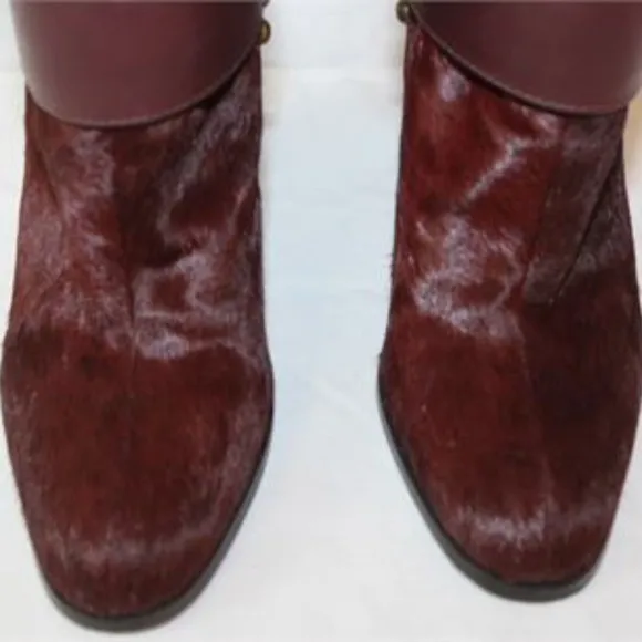 Donald J Pilner Calf Fur Leather 18&quot; Riding Boots