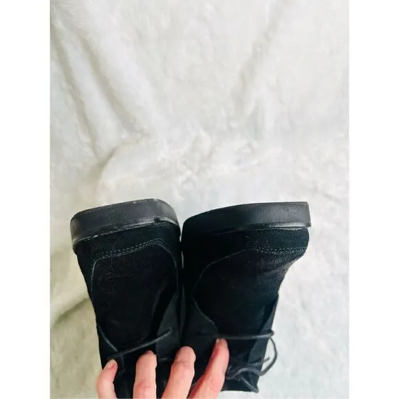 Donald J Pliner Dakota Womens Black Suede calf hair Wedge Ankle Booties Size 9M