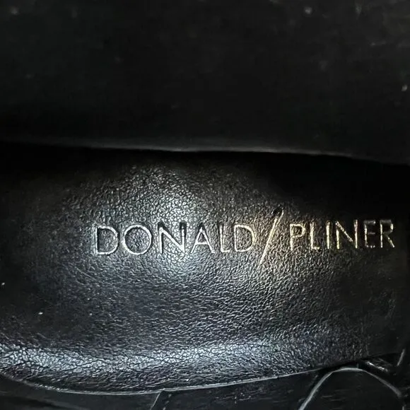 Donald Pliner Jorie Navy Blue Suede Bootie Boots Block Heel Side Zip Women 6.5 M