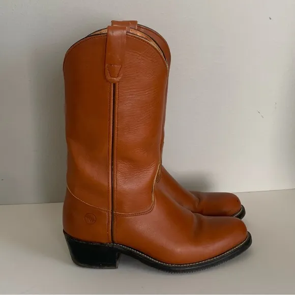 Double H Cowboy Work Boots Brown Leather Oil Chemical Resistant Men 9 EE USA