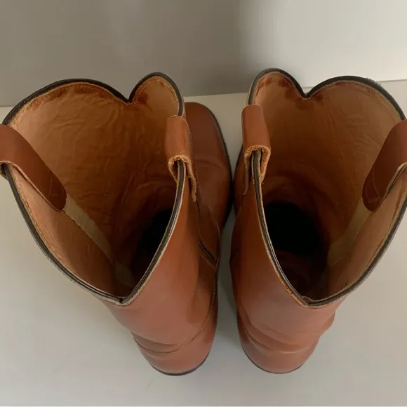 Double H Cowboy Work Boots Brown Leather Oil Chemical Resistant Men 9 EE USA