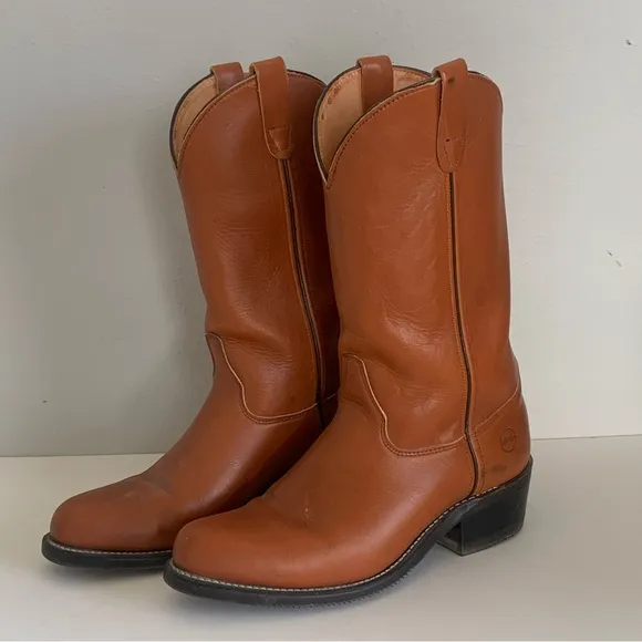 Double H Cowboy Work Boots Brown Leather Oil Chemical Resistant Men 9 EE USA