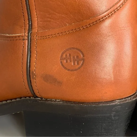 Double H Cowboy Work Boots Brown Leather Oil Chemical Resistant Men 9 EE USA