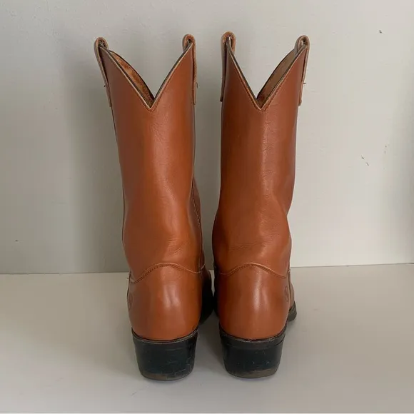 Double H Cowboy Work Boots Brown Leather Oil Chemical Resistant Men 9 EE USA