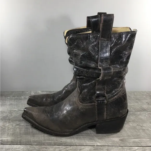 Double H HH Sonora DH5224 Distressed Leather Cowboy Western Slouch Women Boots 8
