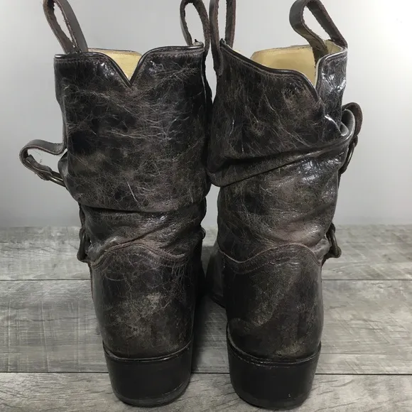 Double H HH Sonora DH5224 Distressed Leather Cowboy Western Slouch Women Boots 8