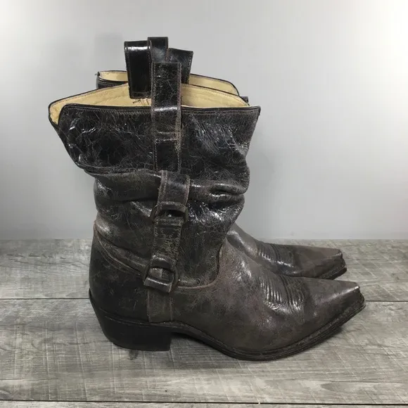 Double H HH Sonora DH5224 Distressed Leather Cowboy Western Slouch Women Boots 8